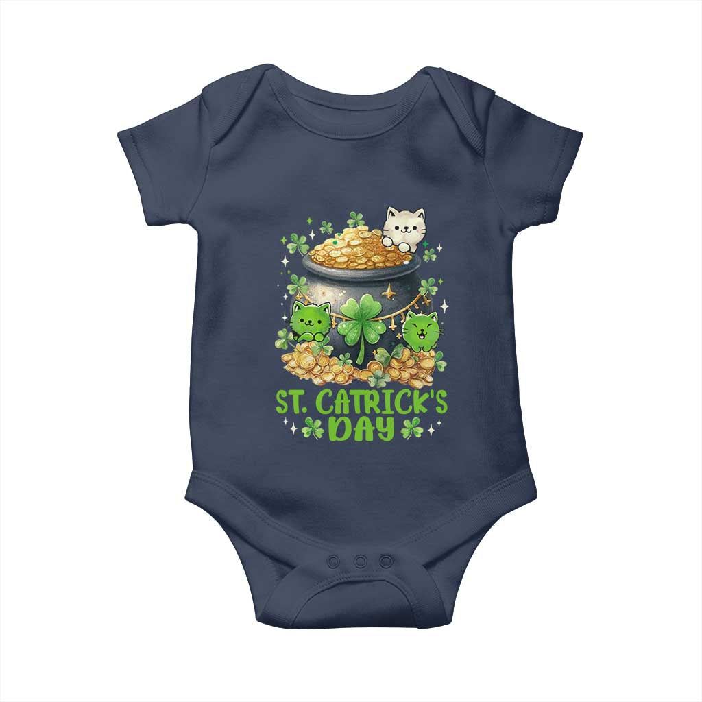 Cats St Patricks Day Baby Onesie Pot Of Gold Kitty Lover Lucky Irish