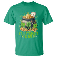 Cats St Patricks Day T Shirt Pot Of Gold Kitty Lover Lucky Irish