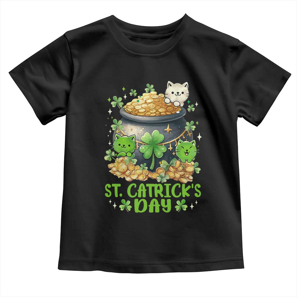 Cats St Patricks Day Toddler T Shirt Pot Of Gold Kitty Lover Lucky Irish