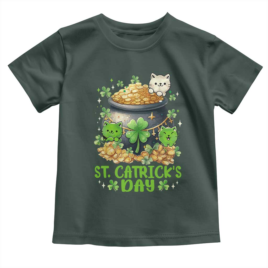 Cats St Patricks Day Toddler T Shirt Pot Of Gold Kitty Lover Lucky Irish