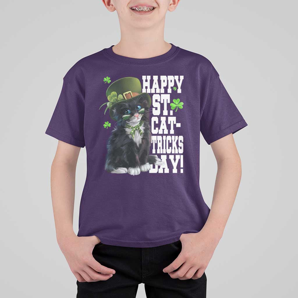 Shamrock Cat St Patricks Day T Shirt For Kid Kitty Mom Gift