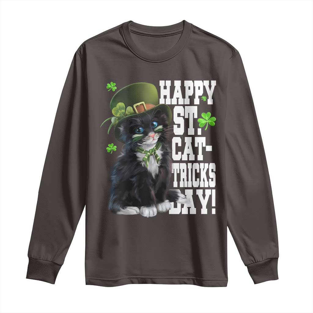 Shamrock Cat St Patricks Day Long Sleeve Shirt Kitty Mom Gift
