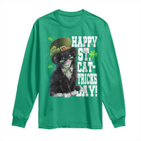 Shamrock Cat St Patricks Day Long Sleeve Shirt Kitty Mom Gift