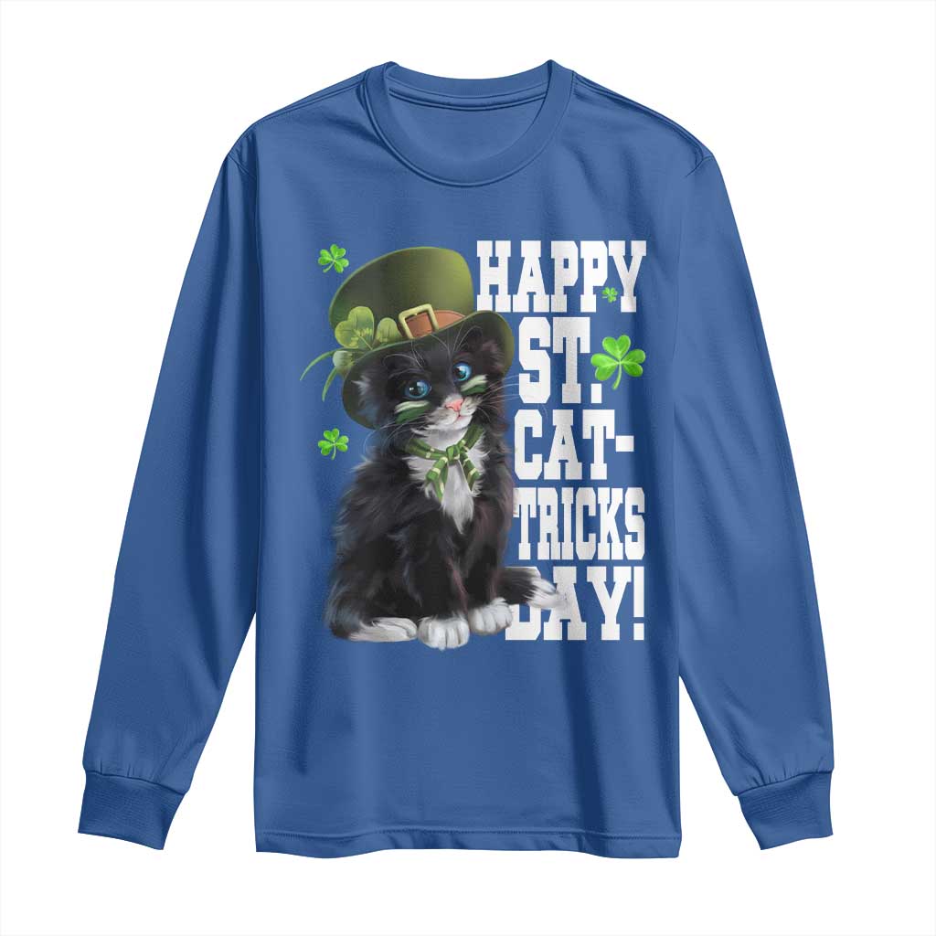 Shamrock Cat St Patricks Day Long Sleeve Shirt Kitty Mom Gift