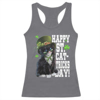 Shamrock Cat St Patricks Day Racerback Tank Top Kitty Mom Gift