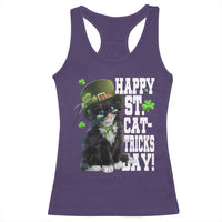 Shamrock Cat St Patricks Day Racerback Tank Top Kitty Mom Gift