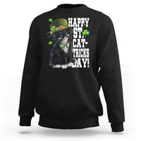 Shamrock Cat St Patricks Day Sweatshirt Kitty Mom Gift