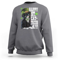 Shamrock Cat St Patricks Day Sweatshirt Kitty Mom Gift