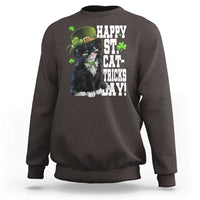 Shamrock Cat St Patricks Day Sweatshirt Kitty Mom Gift