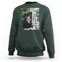 Shamrock Cat St Patricks Day Sweatshirt Kitty Mom Gift