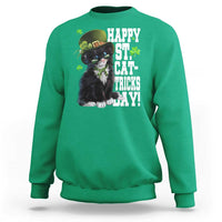 Shamrock Cat St Patricks Day Sweatshirt Kitty Mom Gift