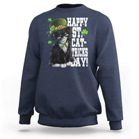 Shamrock Cat St Patricks Day Sweatshirt Kitty Mom Gift