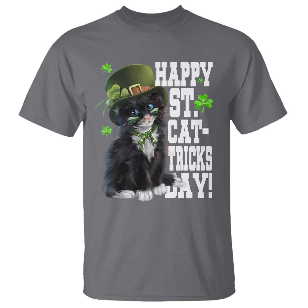Shamrock Cat St Patricks Day T Shirt Kitty Mom Gift