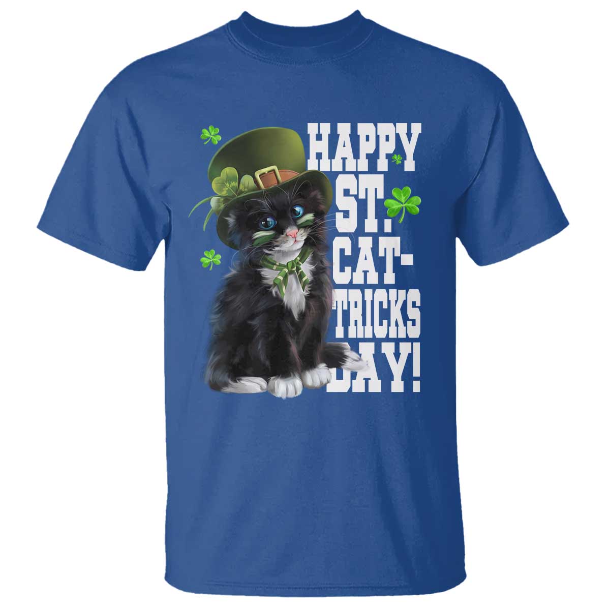 Shamrock Cat St Patricks Day T Shirt Kitty Mom Gift