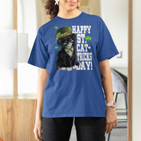 Shamrock Cat St Patricks Day T Shirt For Women Kitty Mom Gift