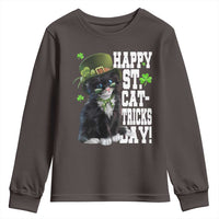 Shamrock Cat St Patricks Day Youth Sweatshirt Kitty Mom Gift
