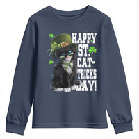 Shamrock Cat St Patricks Day Youth Sweatshirt Kitty Mom Gift