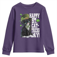 Shamrock Cat St Patricks Day Youth Sweatshirt Kitty Mom Gift