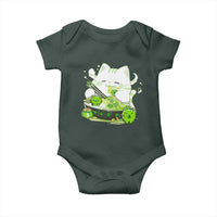 St Patrick's Day Cats Baby Onesie Irish Eating Ramen Noodles Cute Anime Shamrocks