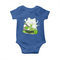 St Patrick's Day Cats Baby Onesie Irish Eating Ramen Noodles Cute Anime Shamrocks
