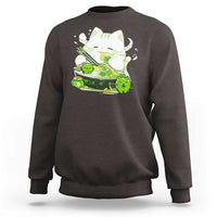 St Patrick's Day Cats Sweatshirt Irish Eating Ramen Noodles Cute Anime Shamrocks