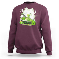 St Patrick's Day Cats Sweatshirt Irish Eating Ramen Noodles Cute Anime Shamrocks