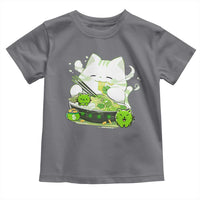 St Patrick's Day Cats Toddler T Shirt Irish Eating Ramen Noodles Cute Anime Shamrocks