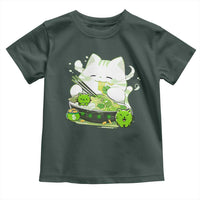 St Patrick's Day Cats Toddler T Shirt Irish Eating Ramen Noodles Cute Anime Shamrocks