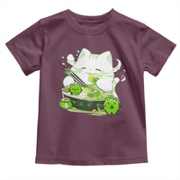 St Patrick's Day Cats Toddler T Shirt Irish Eating Ramen Noodles Cute Anime Shamrocks