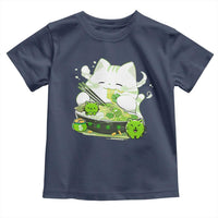 St Patrick's Day Cats Toddler T Shirt Irish Eating Ramen Noodles Cute Anime Shamrocks