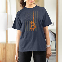 BTC Bitcoin American Flag T Shirt For Women Crypto Buy the Dip