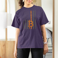 BTC Bitcoin American Flag T Shirt For Women Crypto Buy the Dip