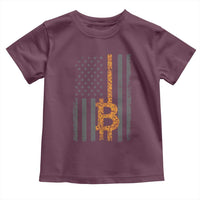 BTC Bitcoin American Flag Toddler T Shirt Crypto Buy the Dip