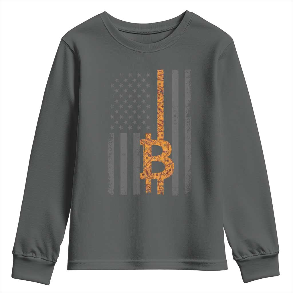 BTC Bitcoin American Flag Youth Sweatshirt Crypto Buy the Dip