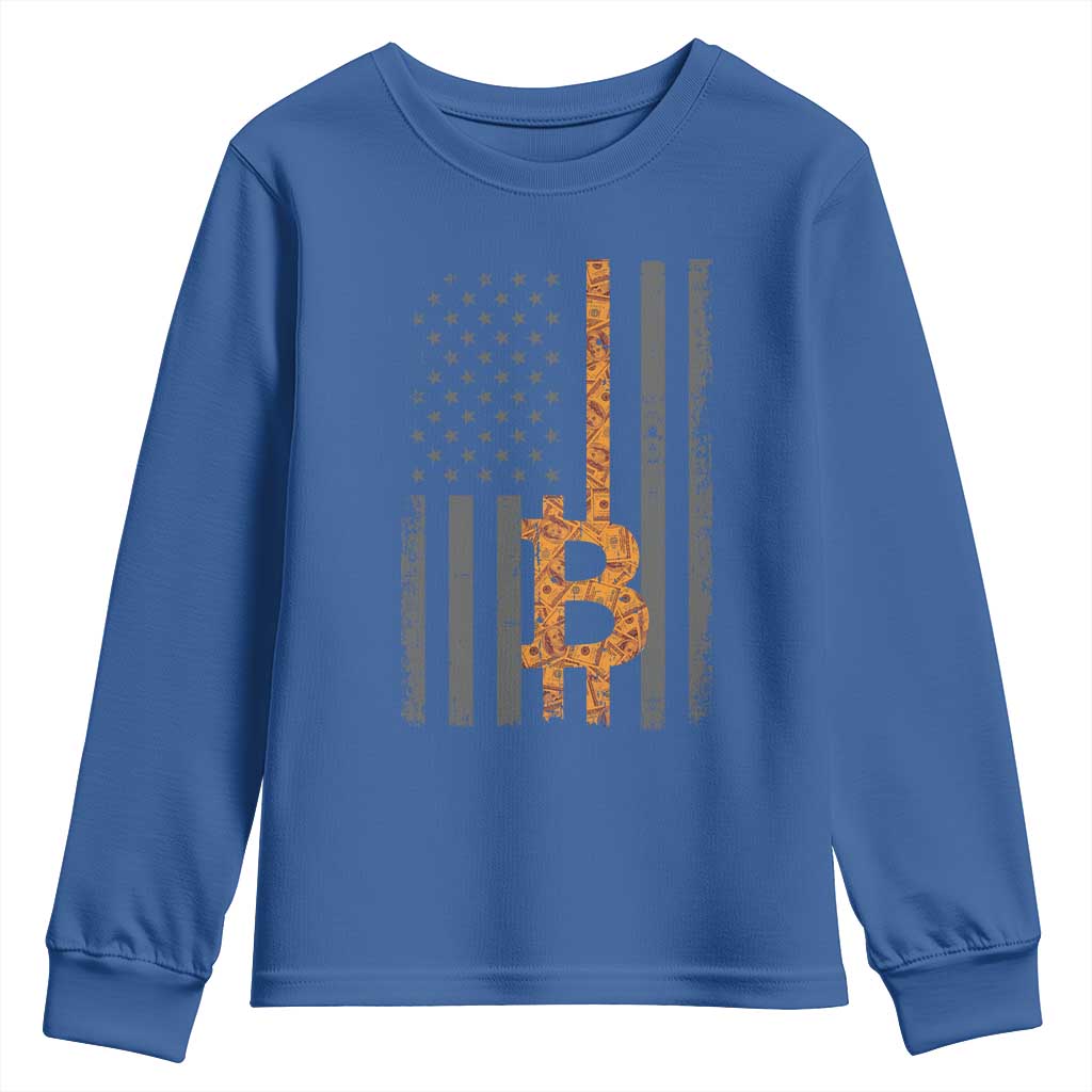 BTC Bitcoin American Flag Youth Sweatshirt Crypto Buy the Dip