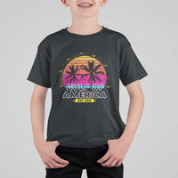 Welcome To America's Gulf T Shirt For Kid Est 2025 Retro Vintage Summer Vibes