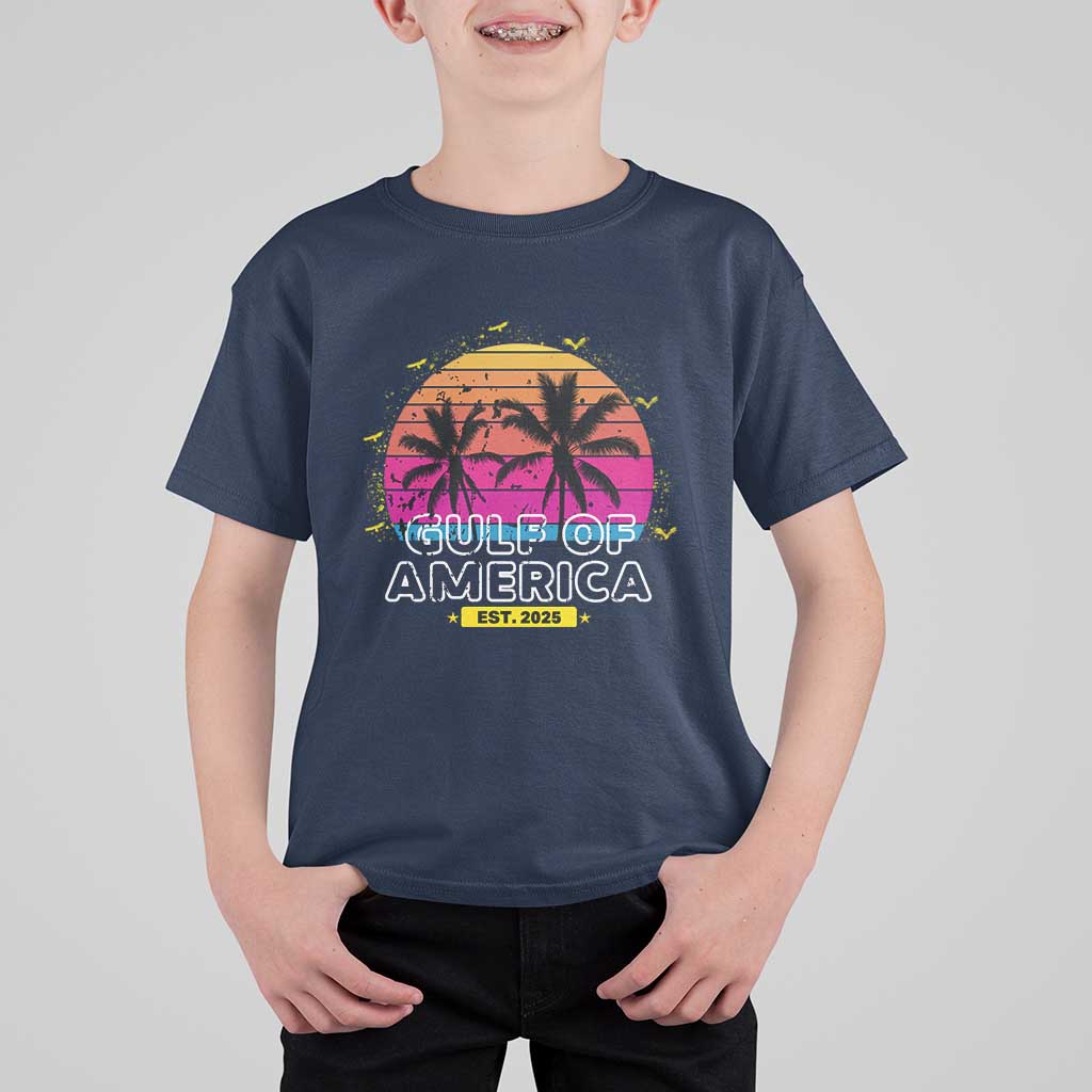 Welcome To America's Gulf T Shirt For Kid Est 2025 Retro Vintage Summer Vibes
