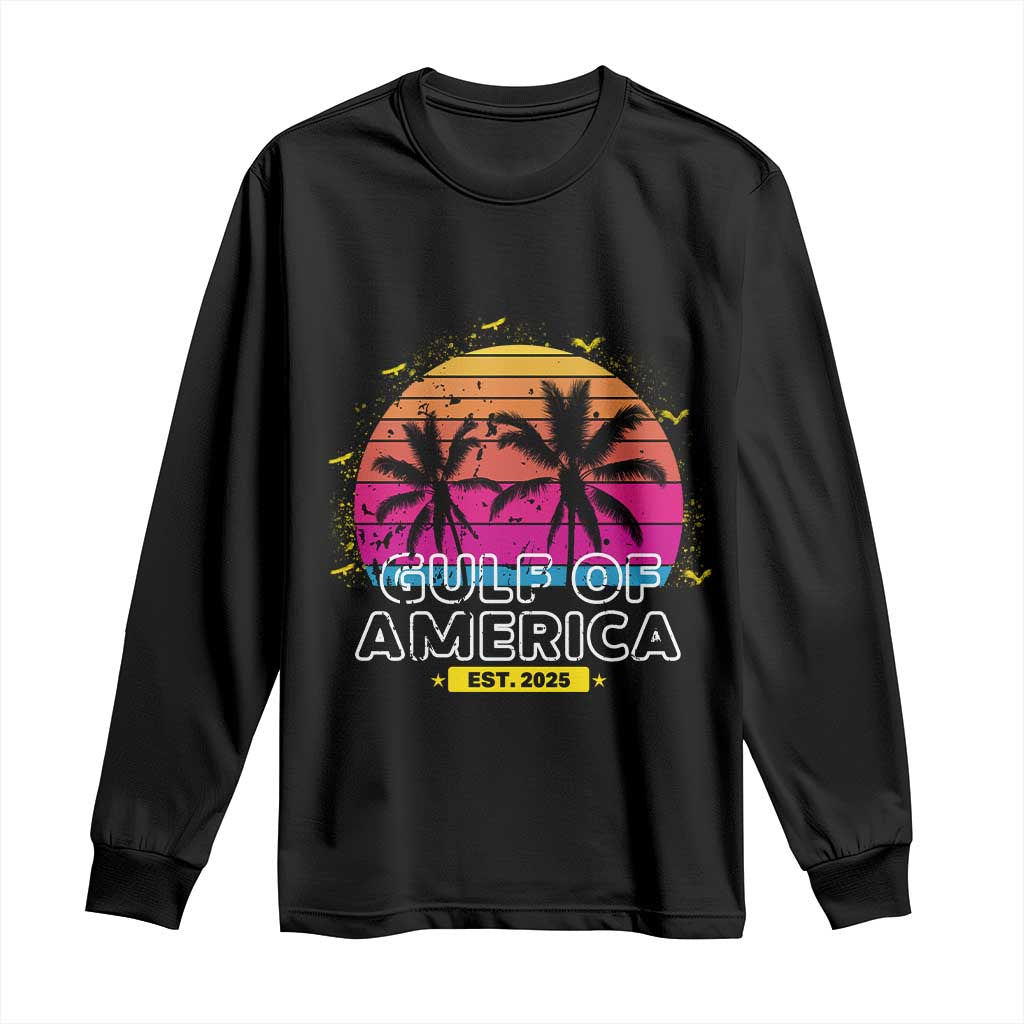 Welcome To America's Gulf Long Sleeve Shirt Est 2025 Retro Vintage Summer Vibes