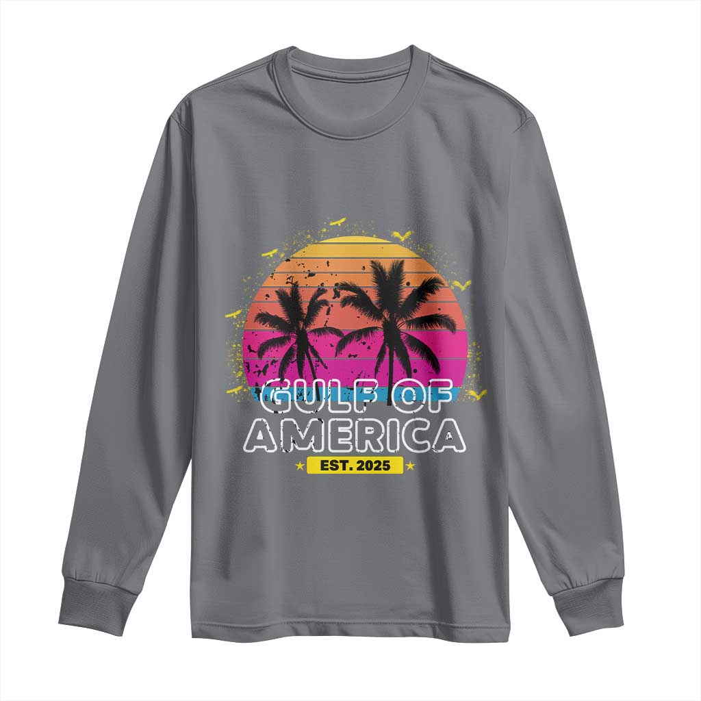 Welcome To America's Gulf Long Sleeve Shirt Est 2025 Retro Vintage Summer Vibes
