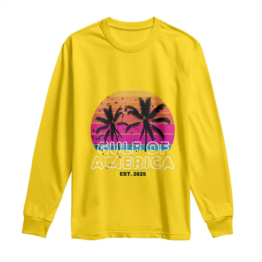 Welcome To America's Gulf Long Sleeve Shirt Est 2025 Retro Vintage Summer Vibes