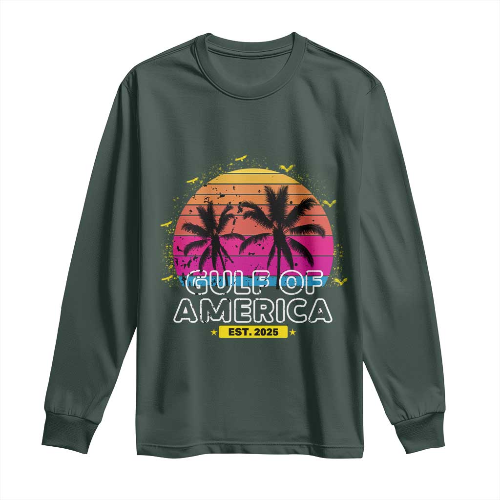 Welcome To America's Gulf Long Sleeve Shirt Est 2025 Retro Vintage Summer Vibes