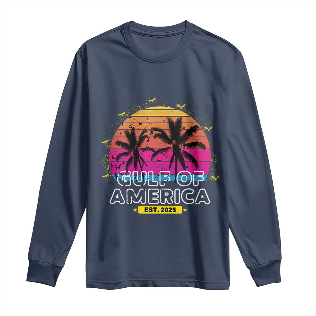 Welcome To America's Gulf Long Sleeve Shirt Est 2025 Retro Vintage Summer Vibes