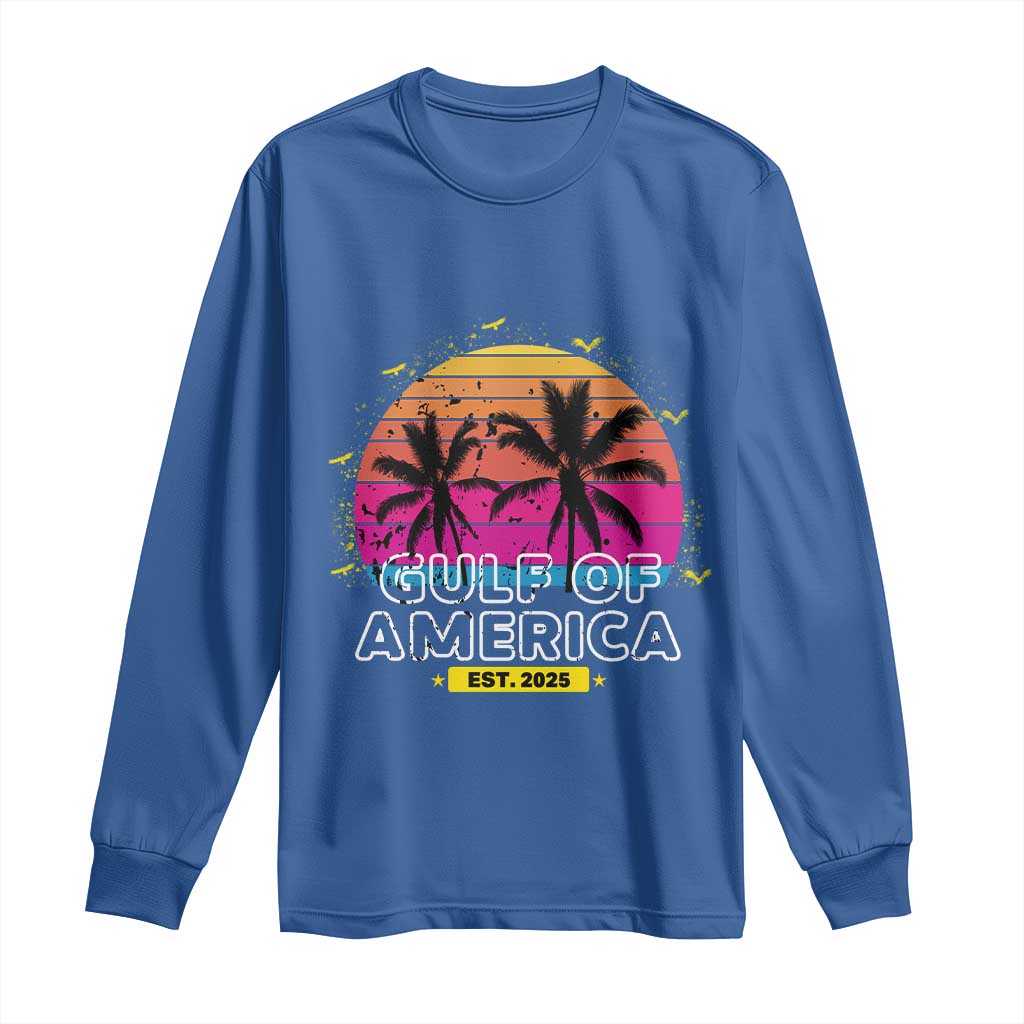 Welcome To America's Gulf Long Sleeve Shirt Est 2025 Retro Vintage Summer Vibes
