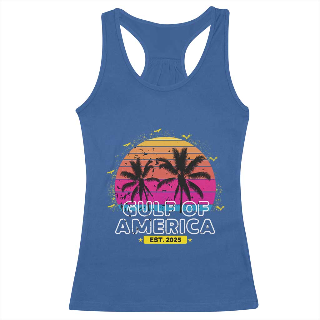Welcome To America's Gulf Racerback Tank Top Est 2025 Retro Vintage Summer Vibes