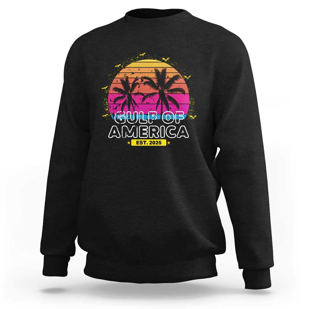 Welcome To America's Gulf Sweatshirt Est 2025 Retro Vintage Summer Vibes