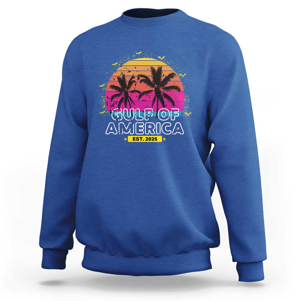 Welcome To America's Gulf Sweatshirt Est 2025 Retro Vintage Summer Vibes