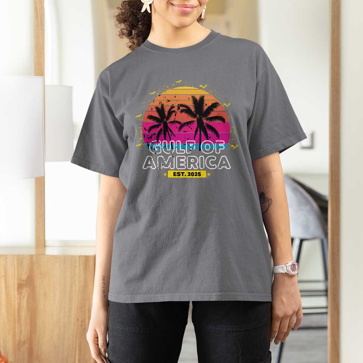 Welcome To America's Gulf T Shirt For Women Est 2025 Retro Vintage Summer Vibes