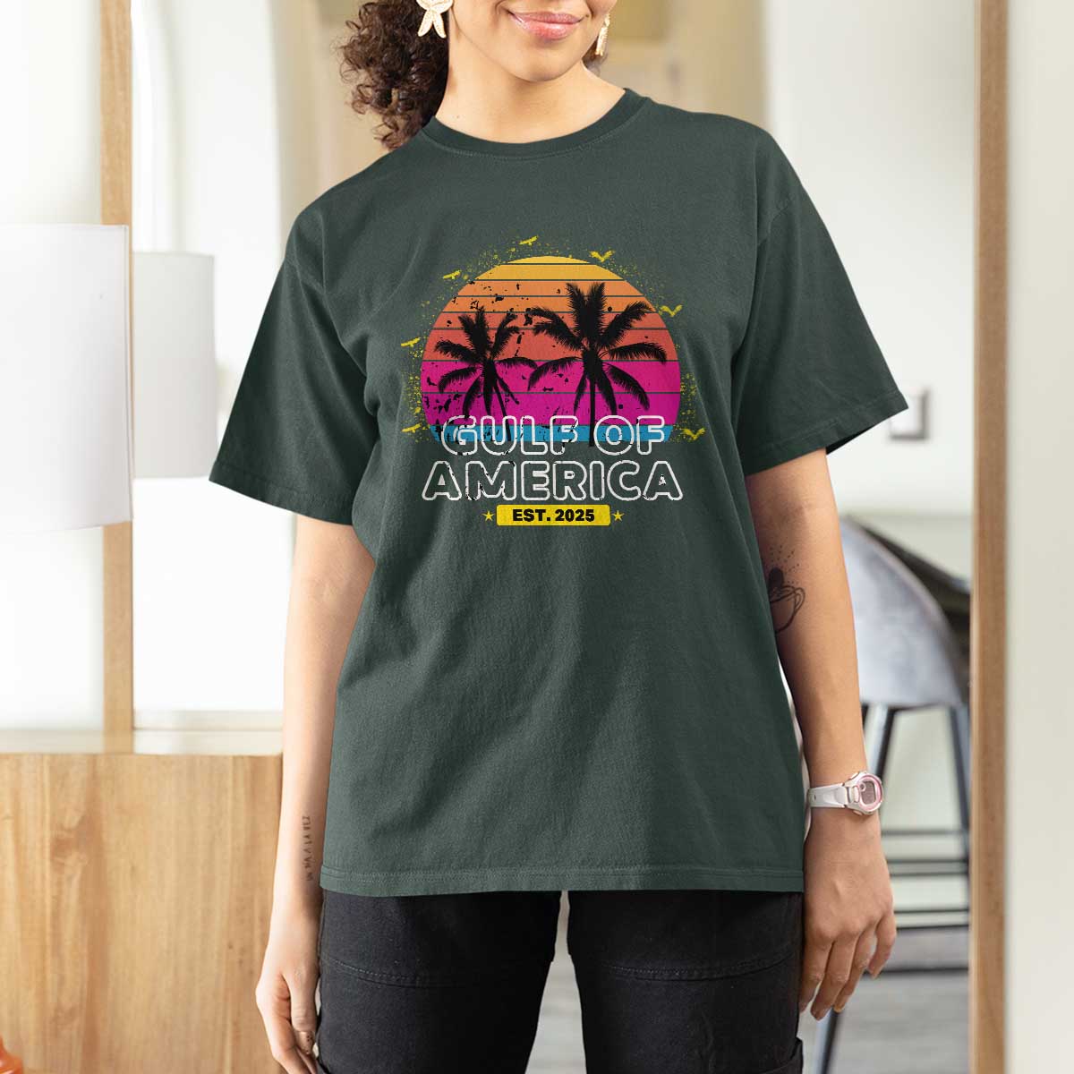Welcome To America's Gulf T Shirt For Women Est 2025 Retro Vintage Summer Vibes