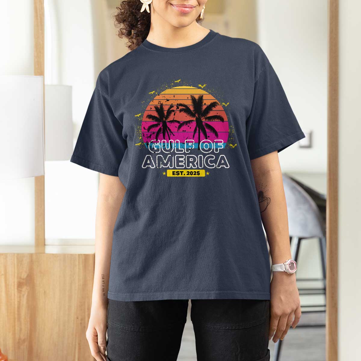Welcome To America's Gulf T Shirt For Women Est 2025 Retro Vintage Summer Vibes