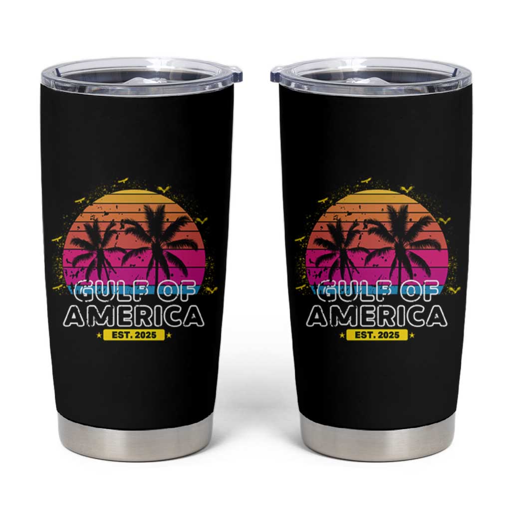 Welcome To America's Gulf Tumbler Cup Est 2025 Retro Vintage Summer Vibes